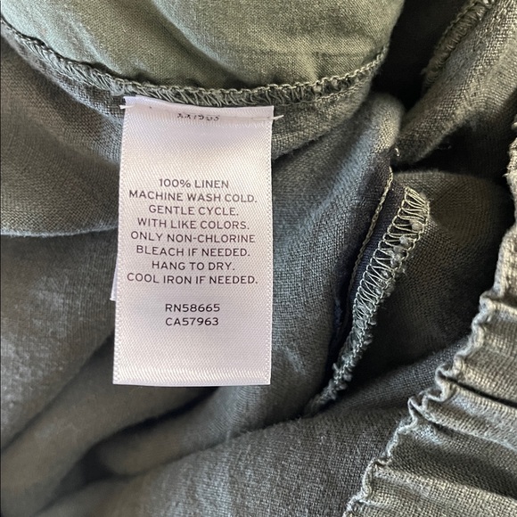 Caslon Tulip Hem Linen Casual Cropped Pull-On Pants in Olive Green NWOT Size 2X - Picture 9 of 9